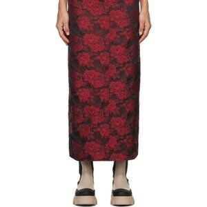 Ganni L (40), Botanical-print Jacquard Maxi Skirt